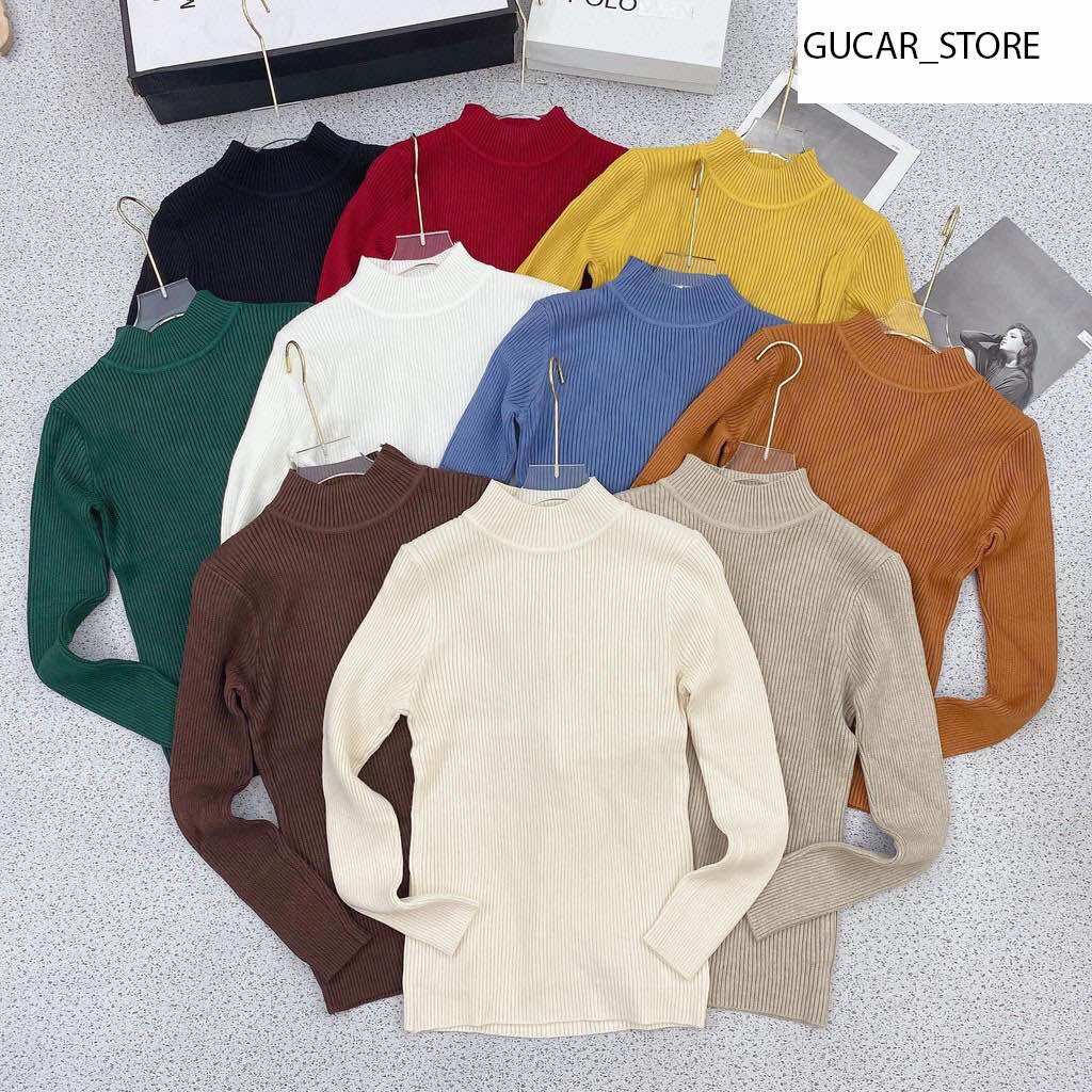 Áo len tăm cổ 3p giữ nhiệt cho nữ, áo len tăm giữ nhiệt nữ 12 màu cao cấp