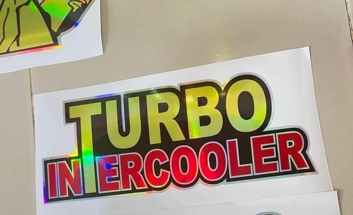 Tem chữ Turbo phản quang bảy màu dán xe ; tem Turbo dán xe tải; Tem cánh cửa; Tem xe tải