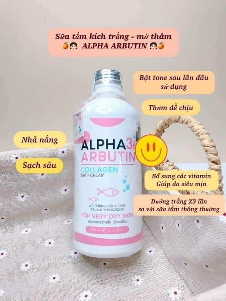 [ chính hãng ] Sữa Tắm Kích Trắng Alpha Arbutin Thái Lan ( kèm bao tay tắm )
