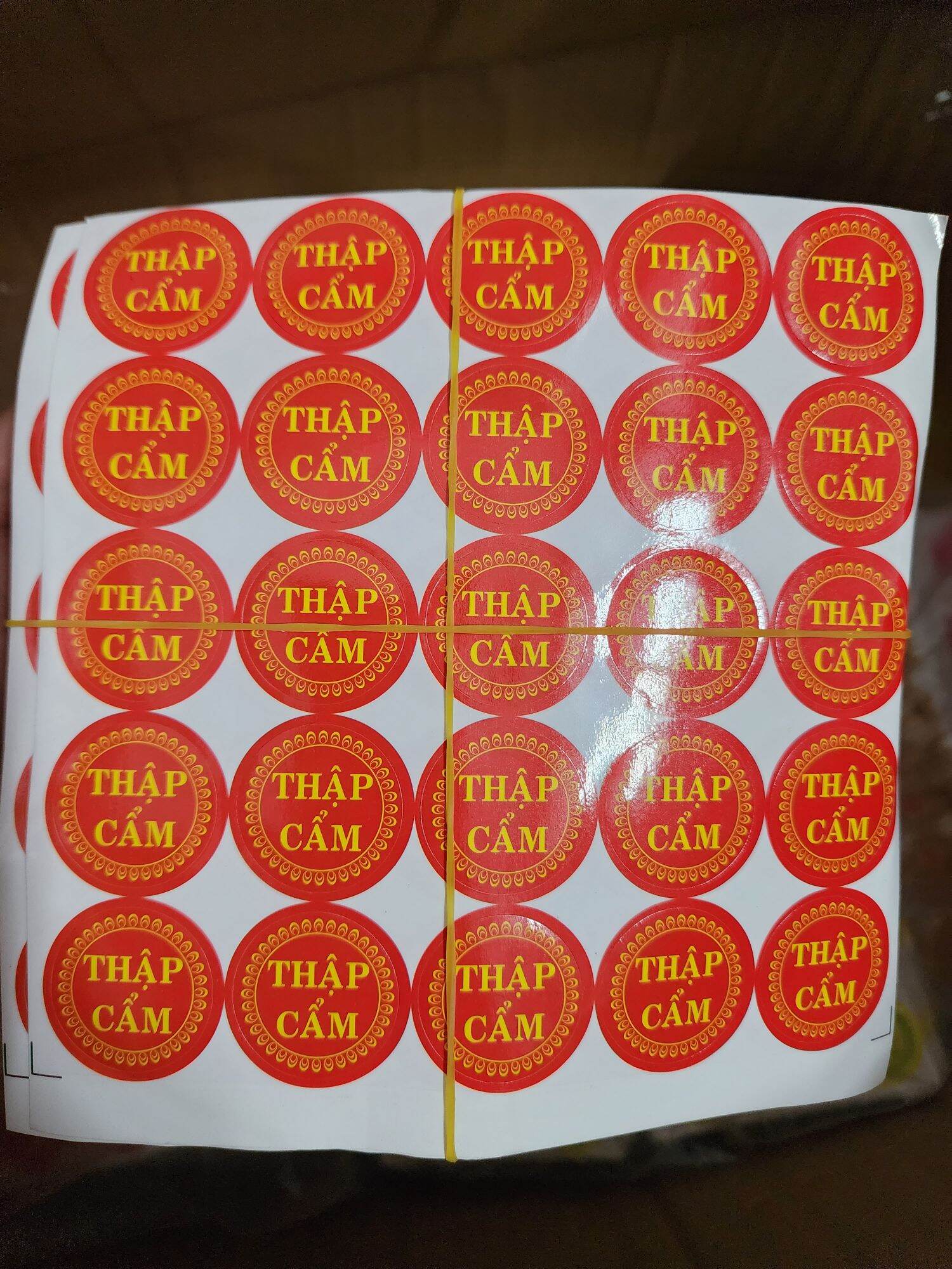 Tem dán bánh trung thu nhân chay -1xấp 300tem