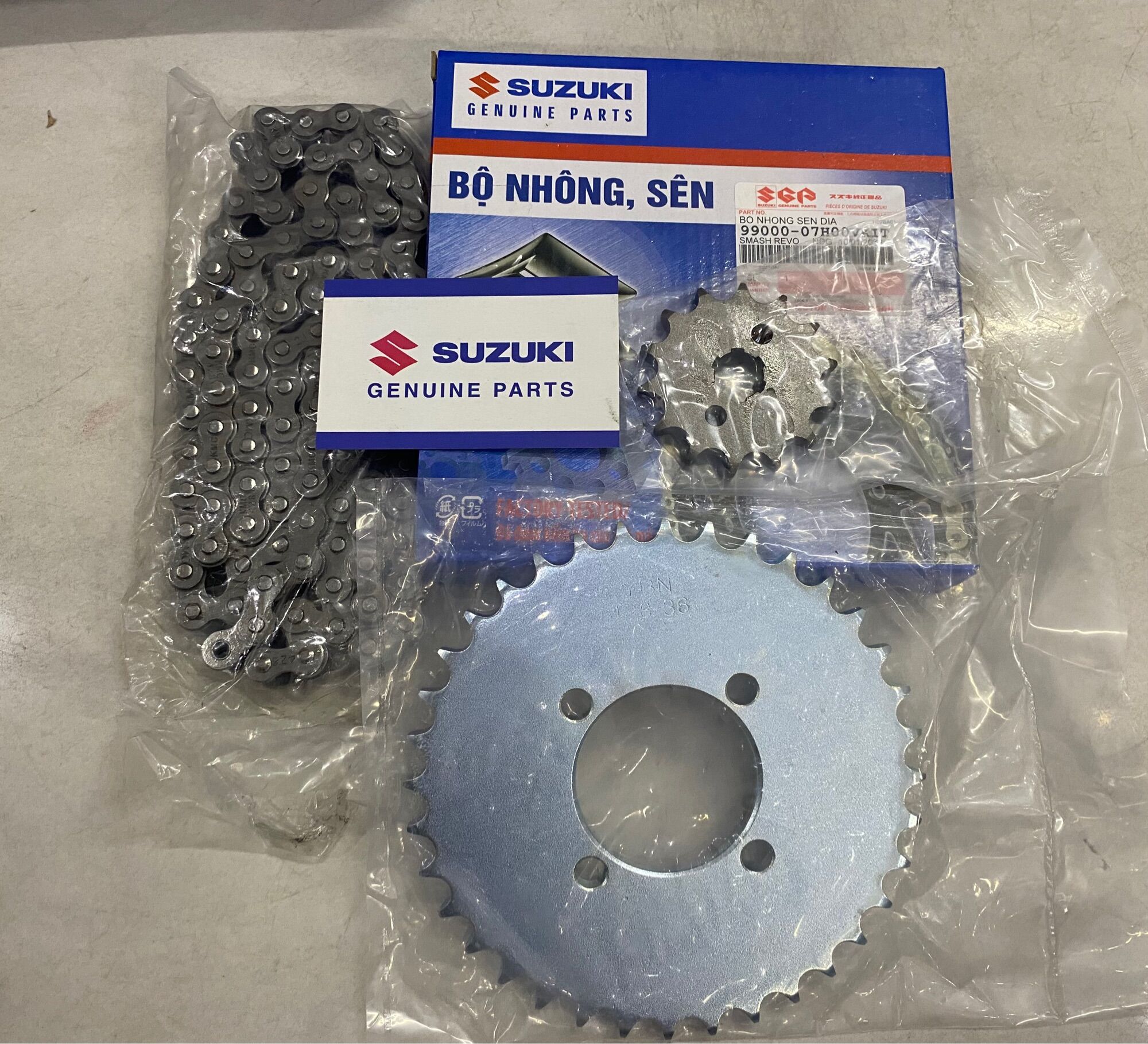 Bộ nhông sên dĩa smash revo suzuki chính hãng