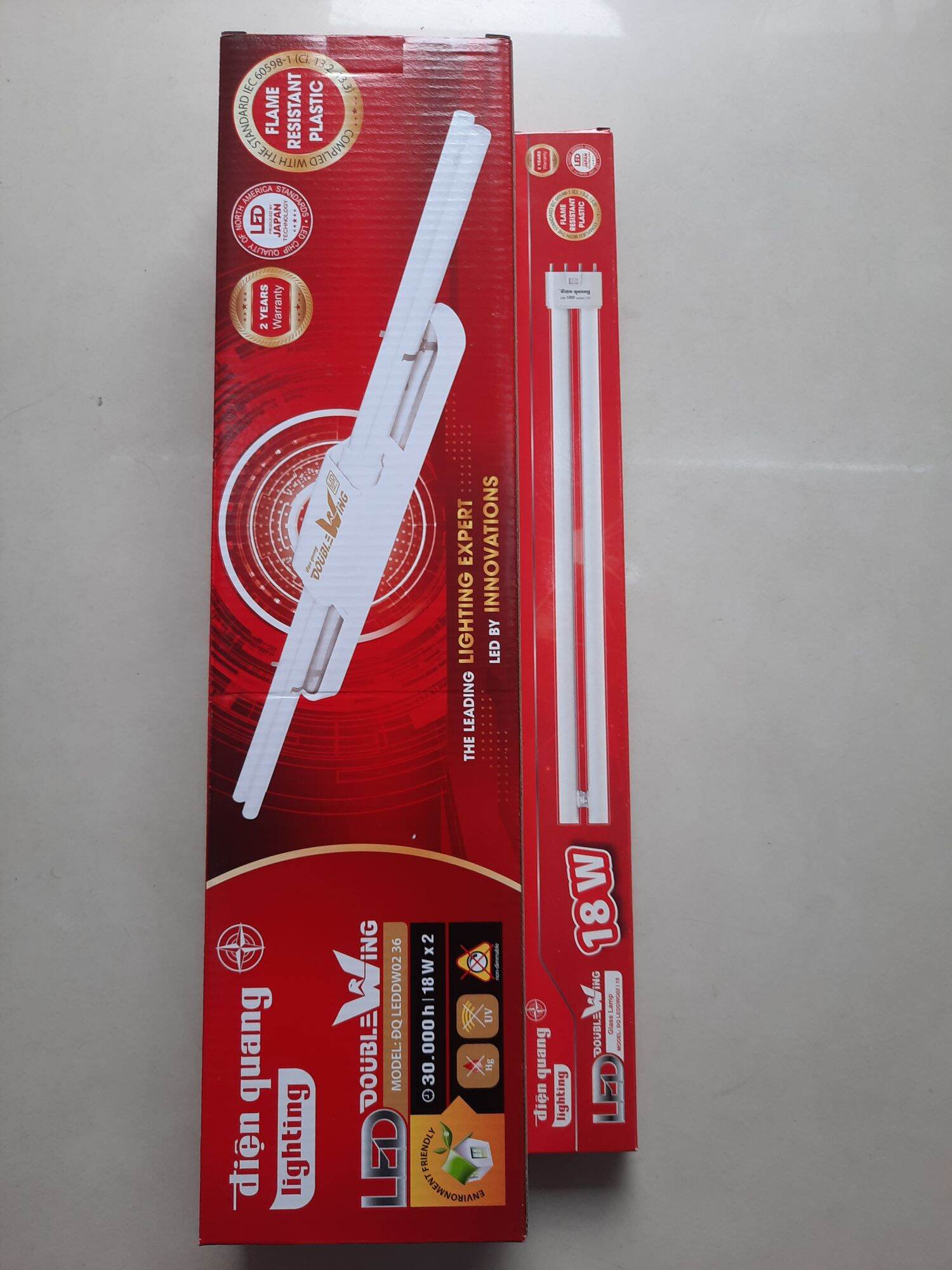 Bộ đèn led Điện Quang Doublewing 36w bóng thủy tinh