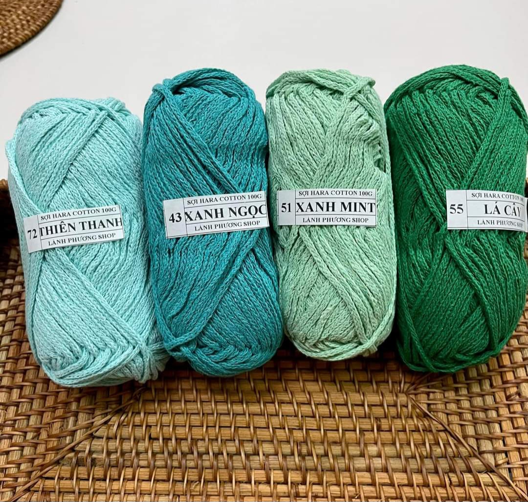 Hara Cotton Yarn for Knitting and Crocheting Handbags, Roll of 100Gr