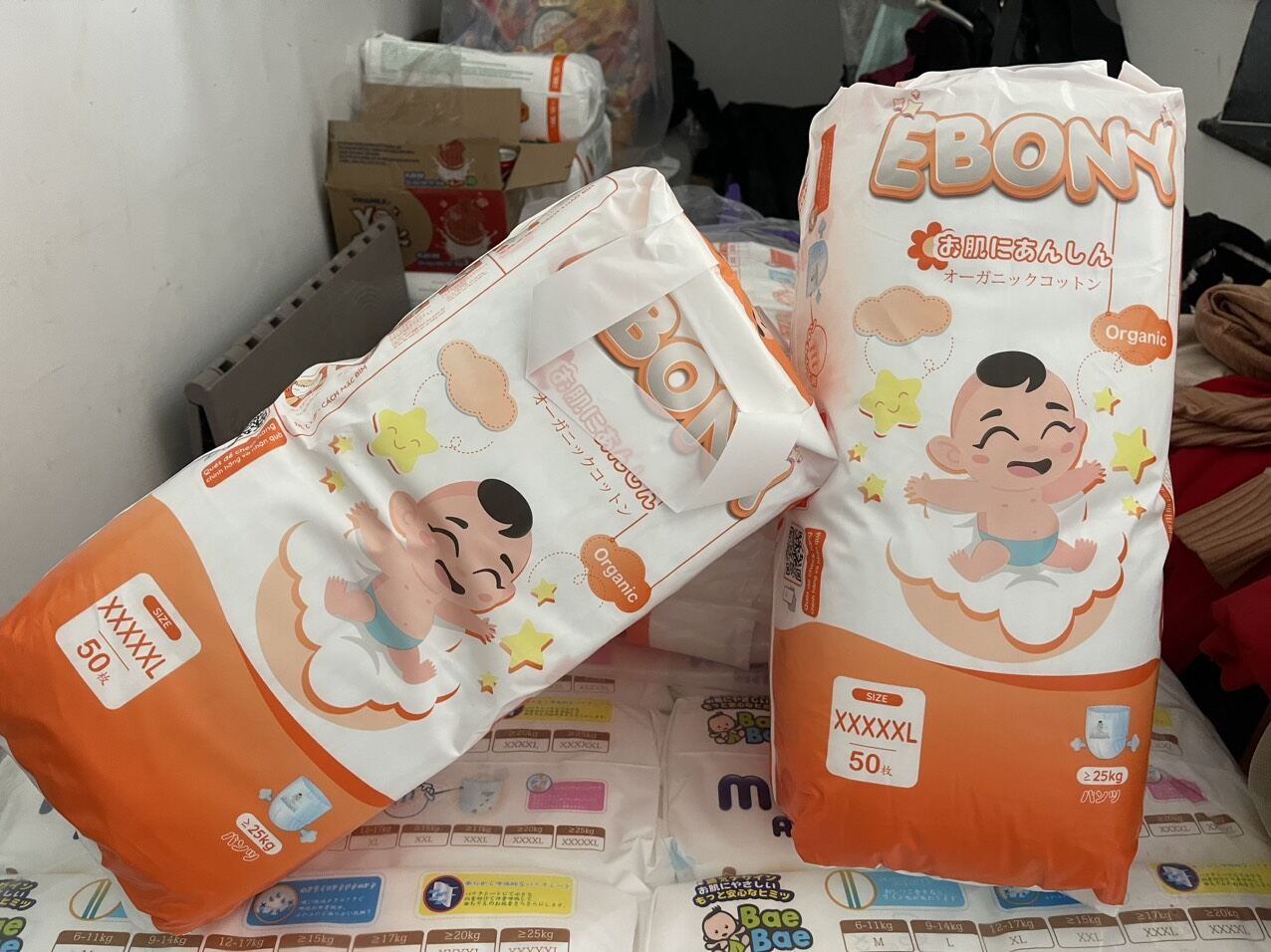 combo 100 Bỉm quần ebony đủ size cho bé