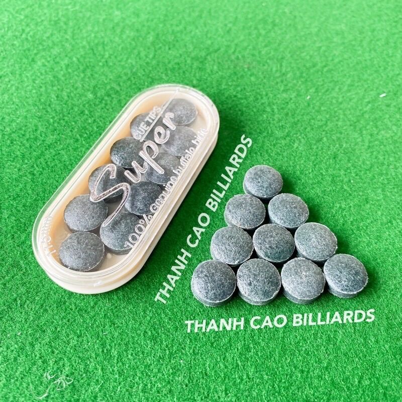 Vỉ 10 viên đầu cơ bida super đường kính 11,5mm | đầu tẩy gậy bi-a