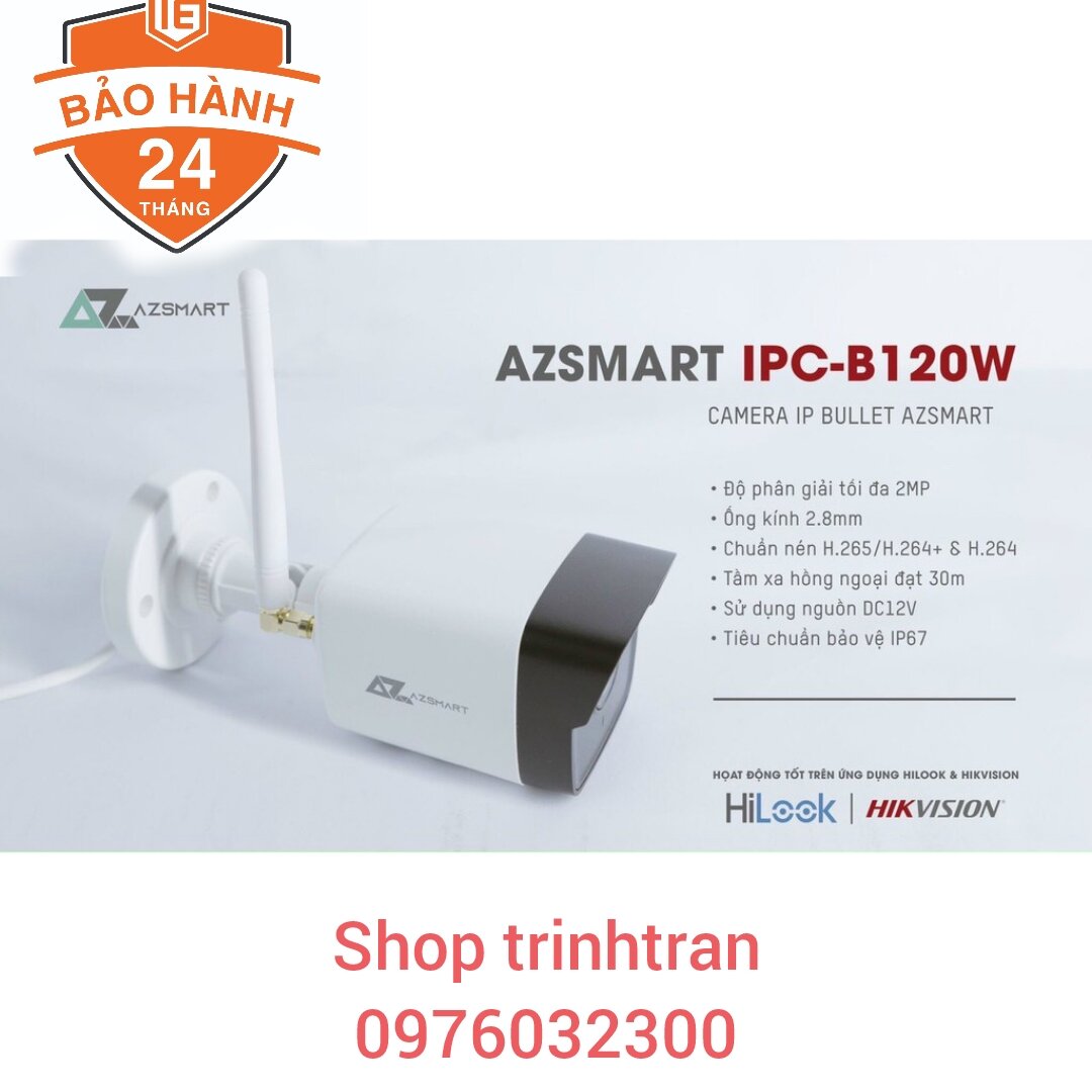 Camera ip wifi ngoài trời 2.0Mp Azsmart IPC-B120W của Hilook Hikvision