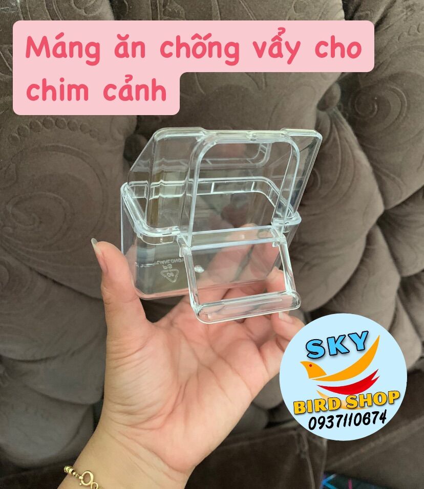 Máng ăn chống vẩy cho chim cảnh