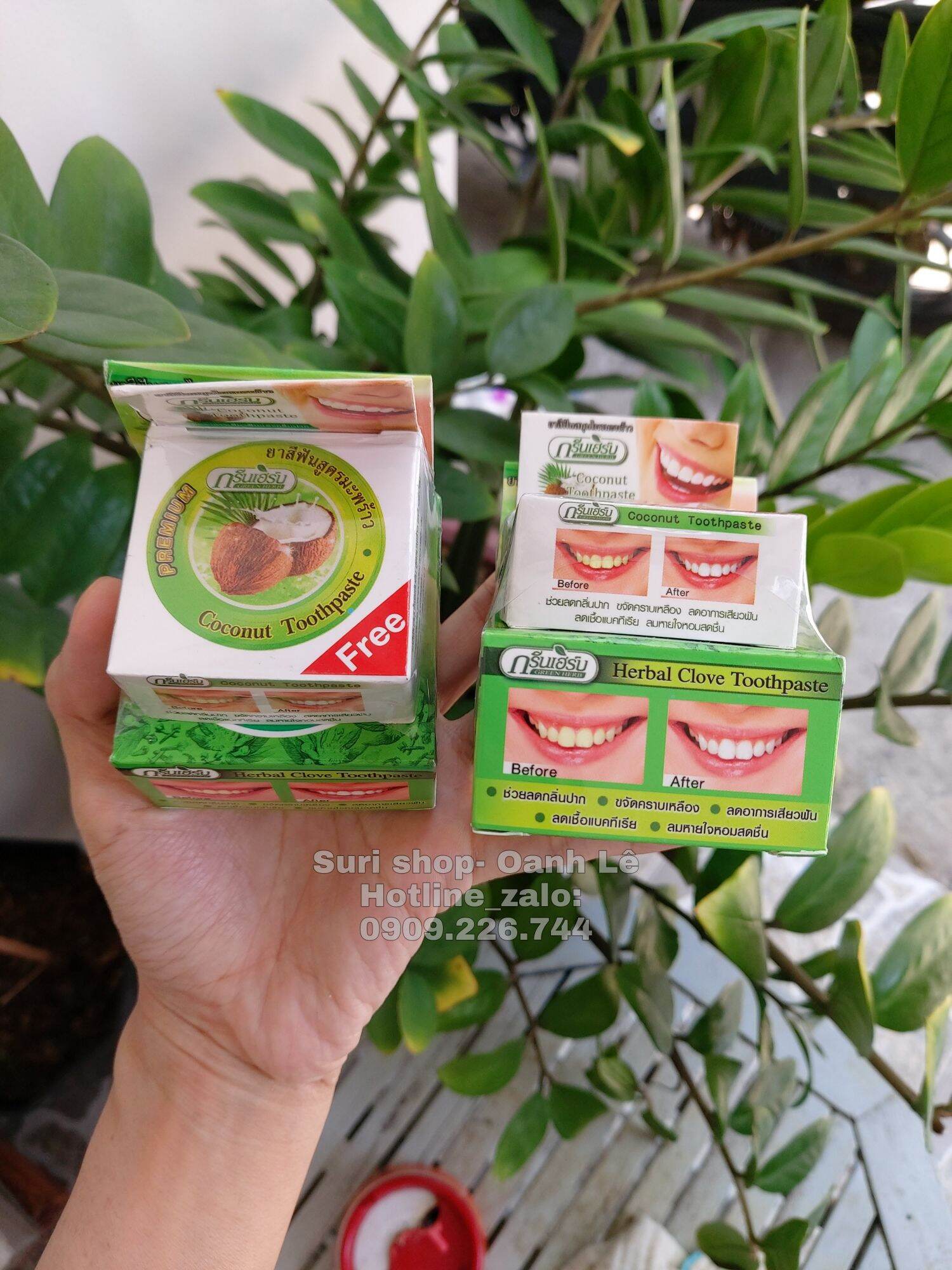 [Mua 1 Tặng 1]Kem Trắng Răng Thơm Miệng Xanh Green Herb (Herbal Toothpaste)