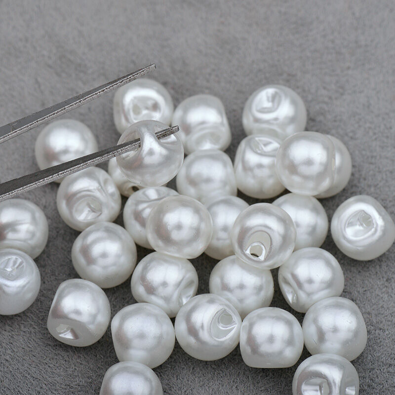 Nút Áo Nhựa Trắng JUNAO 8mm/10mm/12mm Hình Tròn Đính Đá Dùng Trang Trí Quần Áo Thân Thiện Với Môi Trường