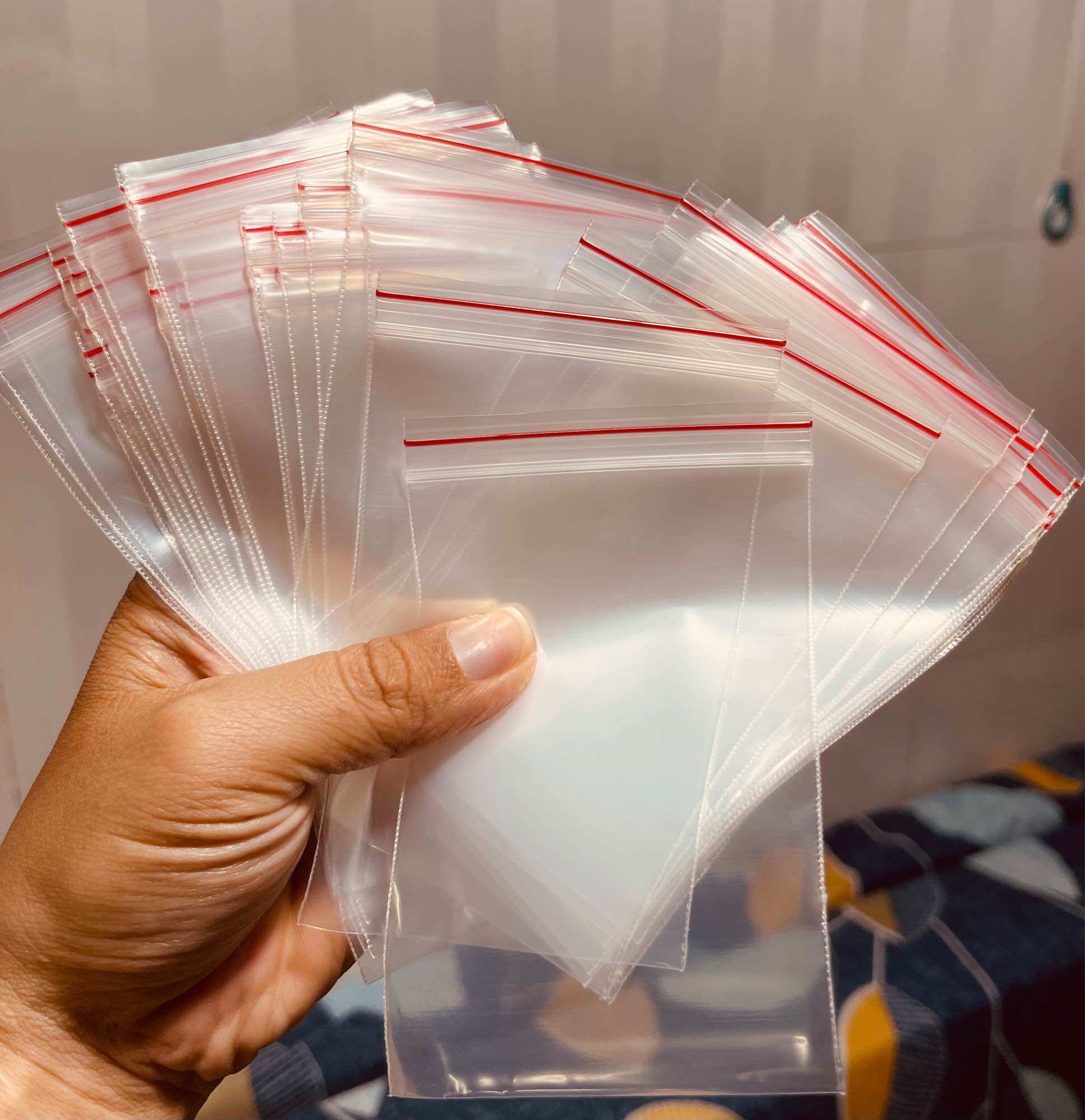 100g túi zip / chỉ đỏ loại đẹp / túi đựng thuốc / túi đựng thực phẩm 7x10
