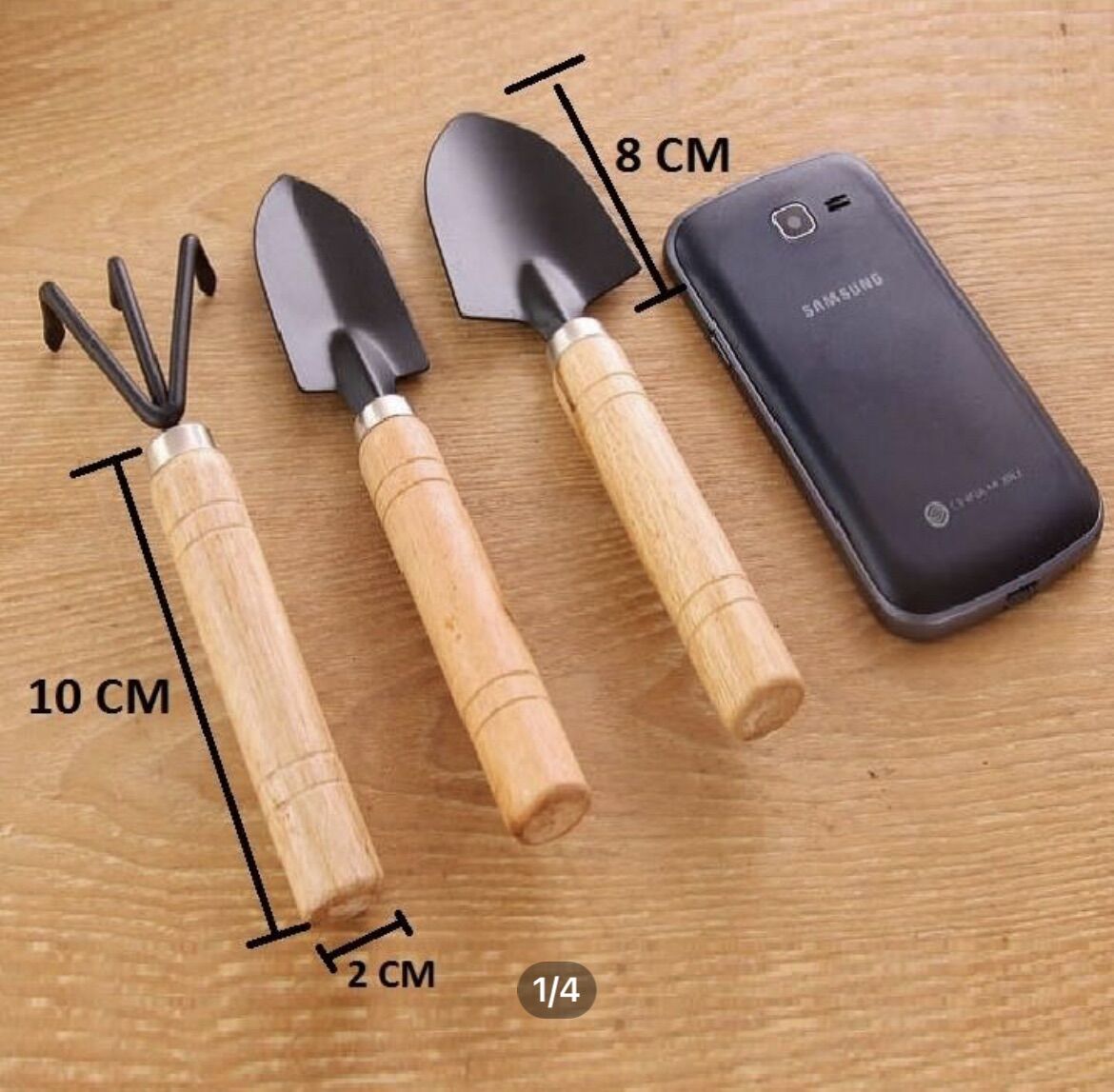 SET BỘ 3 CÂY. XẺNG CUỐC MINI CÁN GỖ LÀM VƯỜN 10CM - TH 616