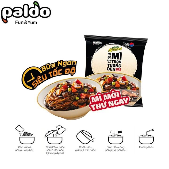 Mì trộn tương đen koreno thùng 20 gói