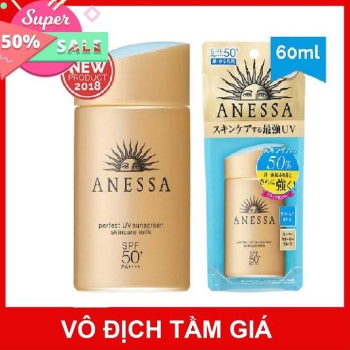 Kem chống nắng anessa vàng thần thánh 60ml dạng sữa chai cứng - vàng