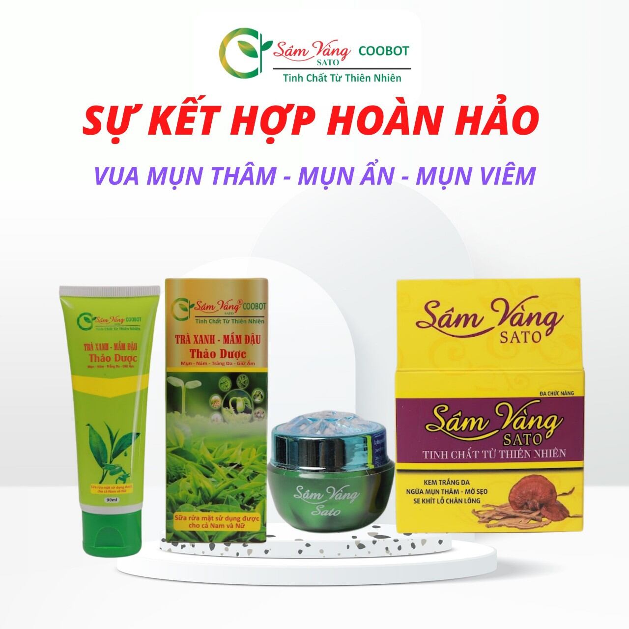 COMBO kem sâm vàng sato thảo dược Đông y