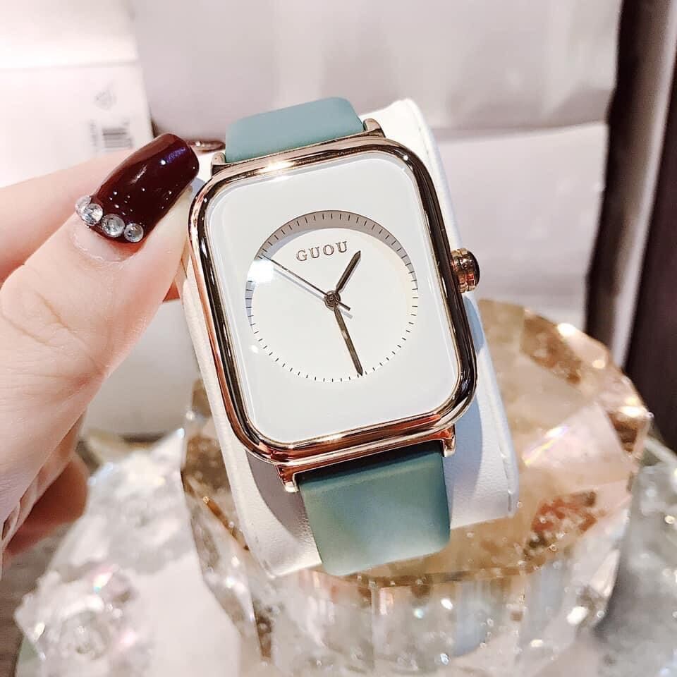 Đồng Hồ Nữ Guou Hồng Trắng Đen