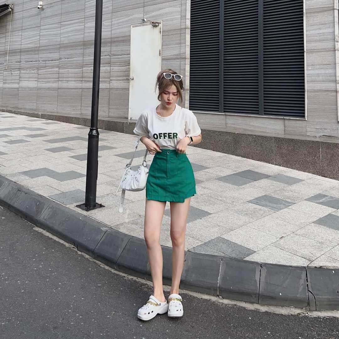 SET ÁO OFFER PHỐI CHÂN VÁY GIẢ QUẦN COTON