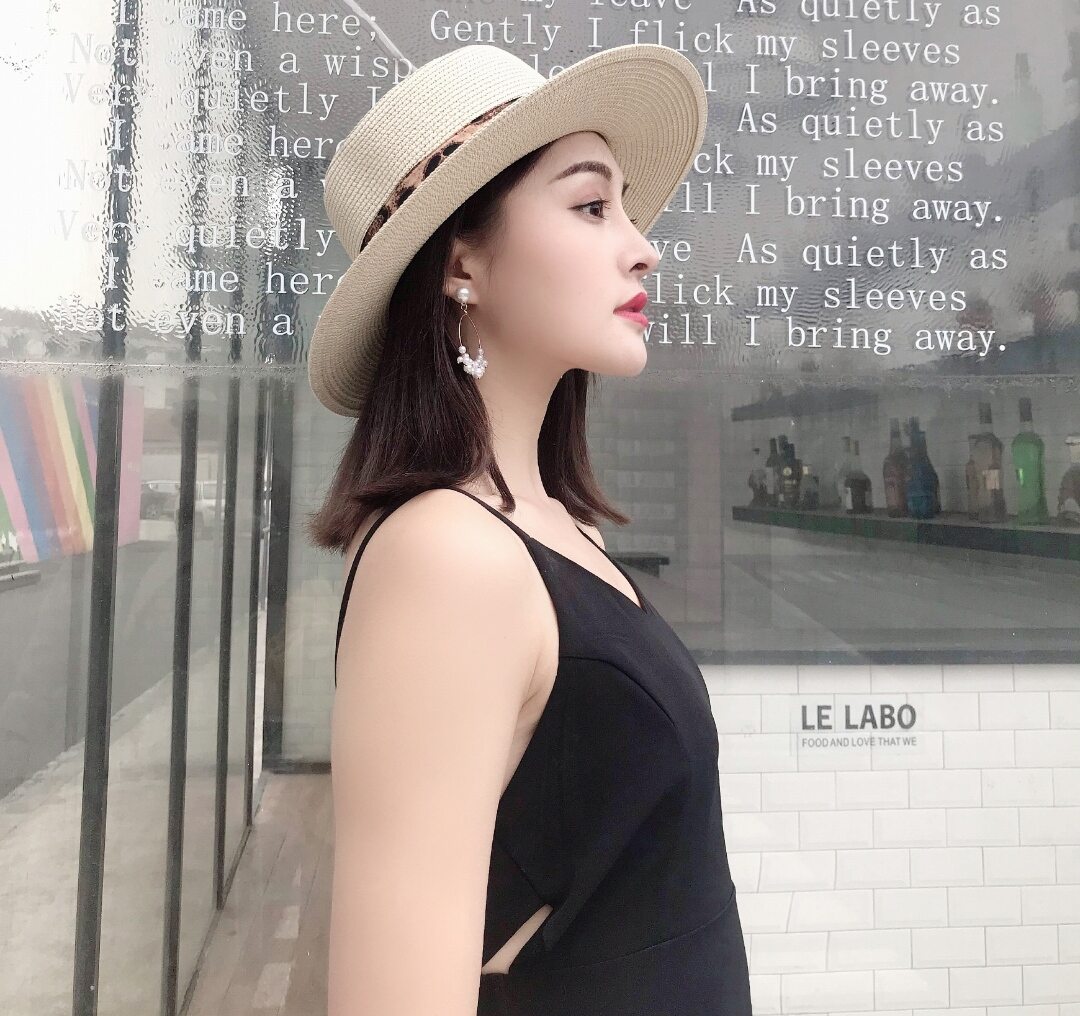 Nón mũ cói vành nhỏ đai da beo
