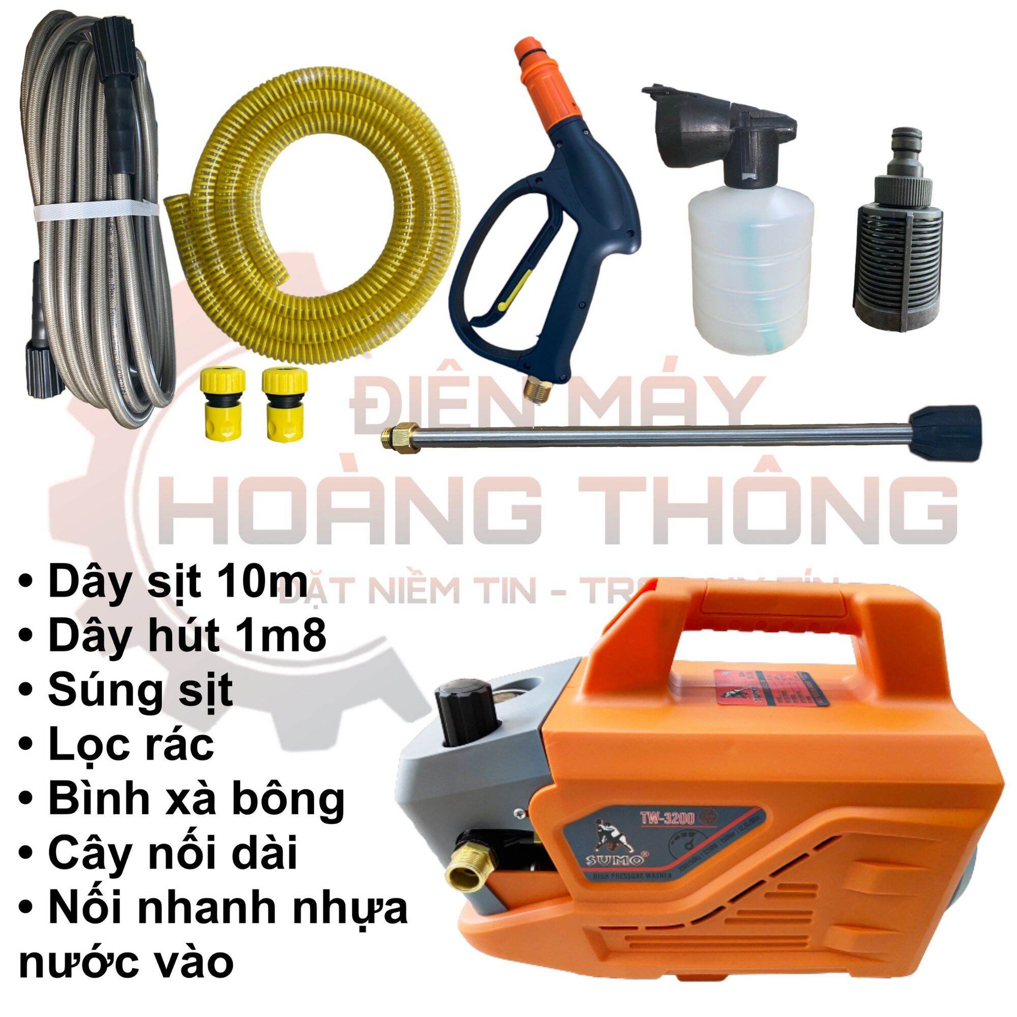 Máy xịt rửa xe sumo 3200w có chỉnh áp siêu mạnh