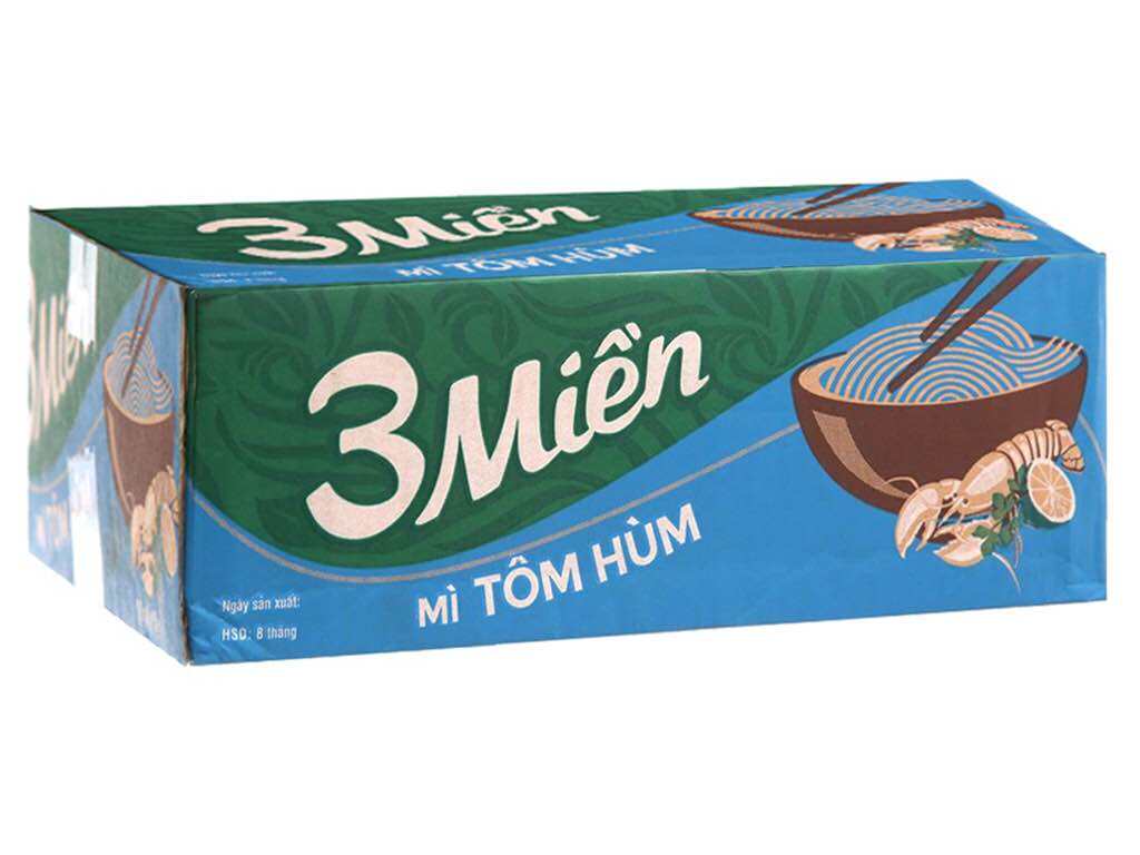 Thùng 30 gói mì 3 Miền tôm hùm 65g