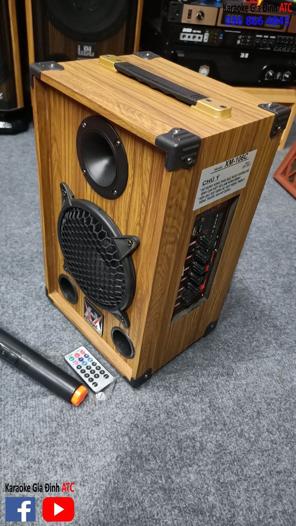 Loa kéo karaoke Bluetooth hát hay tặng mic không dây XM 106