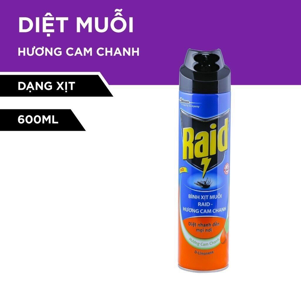 Bình xịt côn trùng diệt muỗi Raid 600ml
