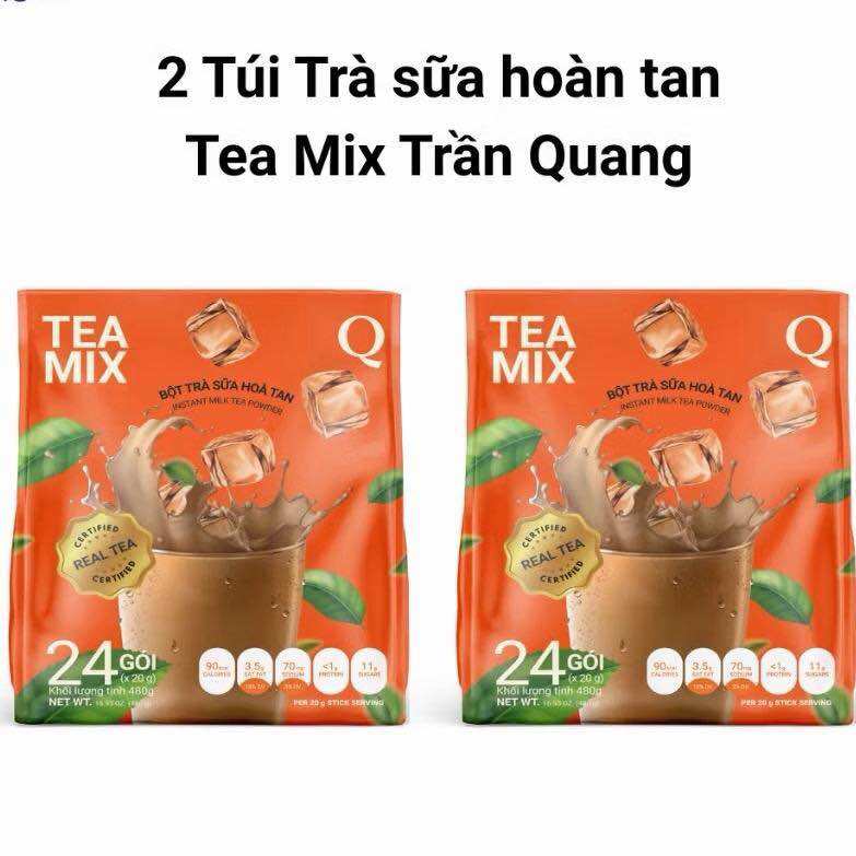 Combo 2 bịch Bột trà sữa Trần Quang Tea Mix 24 gói x 20gram mỗi gói