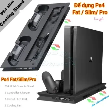 đế dựng tản nhiệt Ps4 Pro PS4 Slim có 2 quạt làm mát cooling stand giá đỡ ps4 kệ để máy Ps4