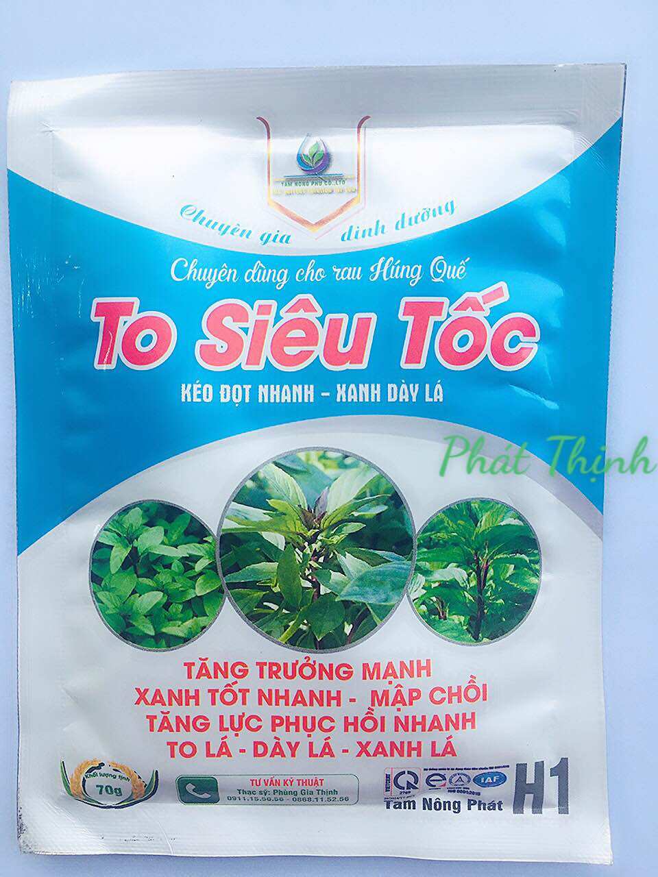 70g Phân Bón Chuyên Dùng Rau HÚNG QUẾ Cây Nhanh Lớn Kéo Đọt Nhanh, Xanh Tốt Dày Lá, Mập Chồi, To Lá, Phục Hồi Nhanh, Tăng Năng Suất