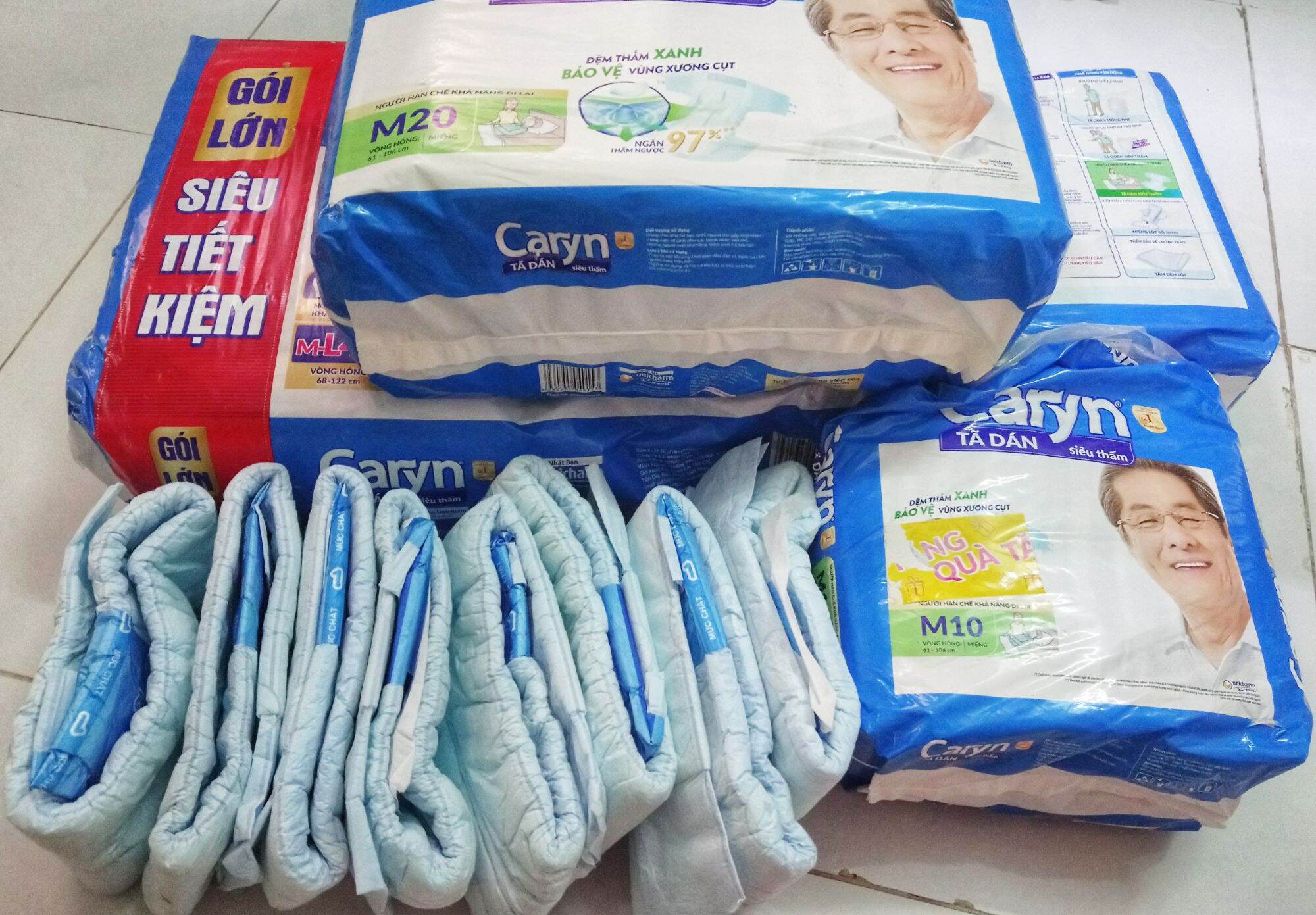 Set 3 miếng Tả Dán Caryn siêu thấm size M siêu thấm cho mẹ sau sinh