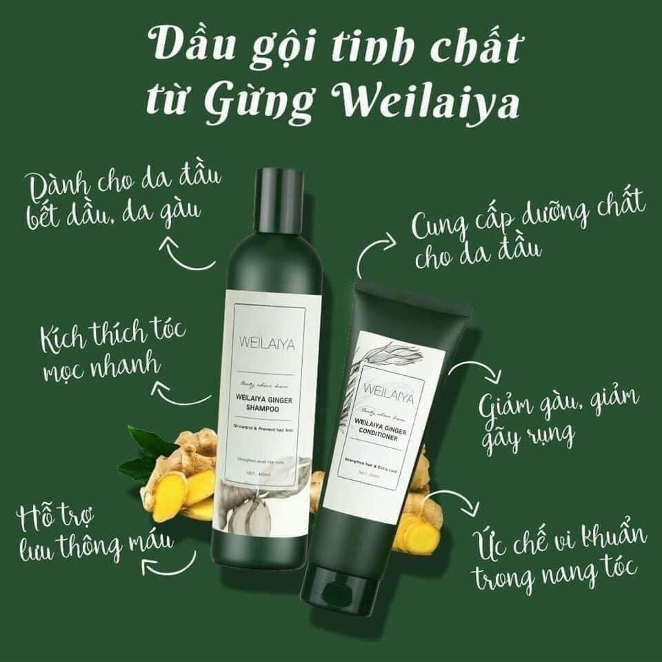 Bộ dầu gội xả gừng Weilaiya