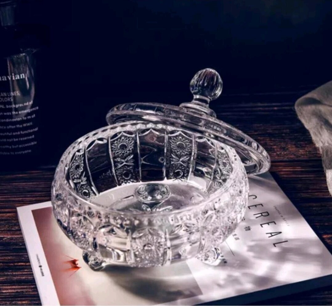 Hộp đựng mứt thủy tinh pha lê cao cấp cỡ LỚN