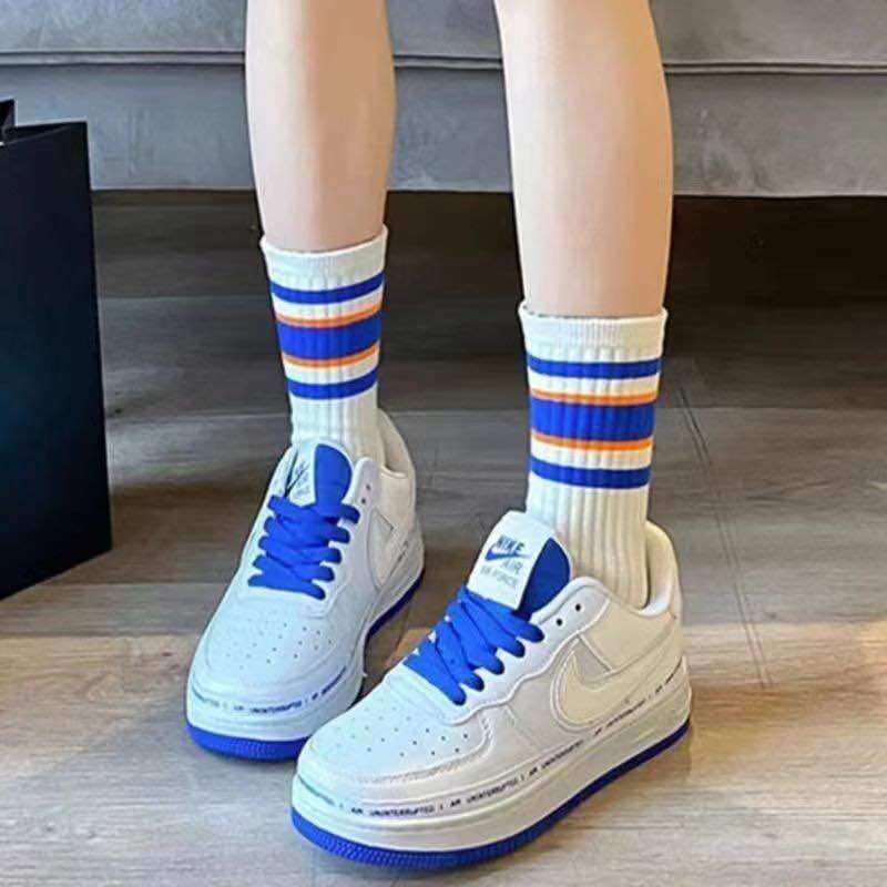 Set 5 vớ nữ cổ cao, vớ kẻ sắc màu