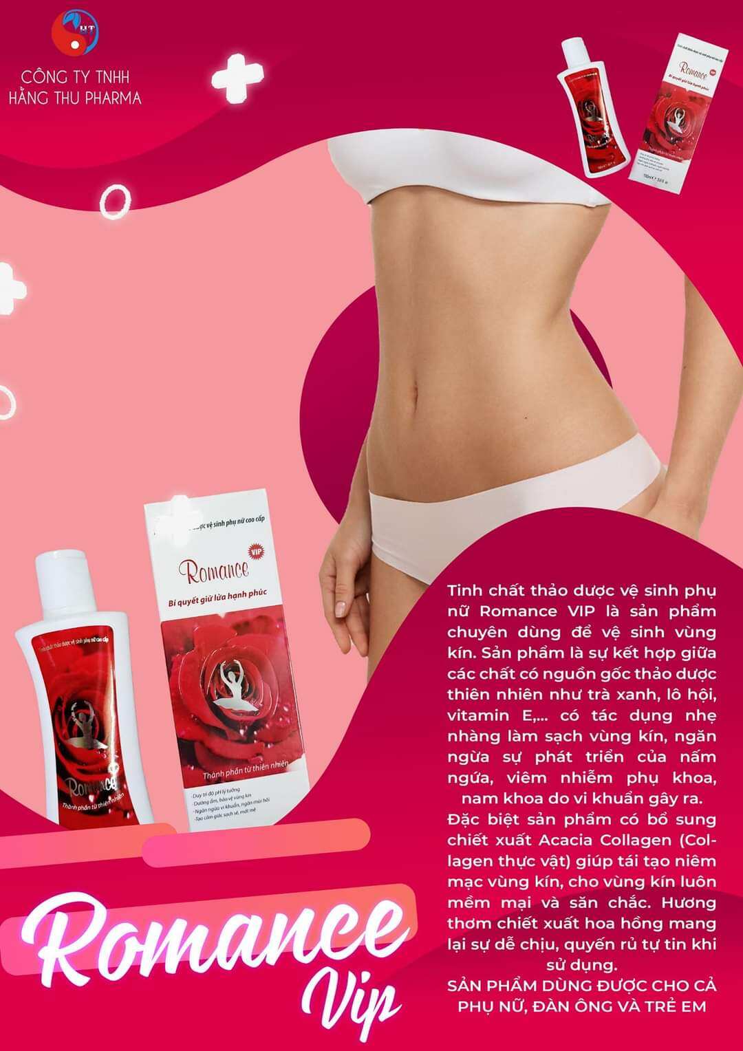 DUNG DỊCH VỆ SINH ROMANCE VIP( tặng kèm quà tặng trị giá 50k)