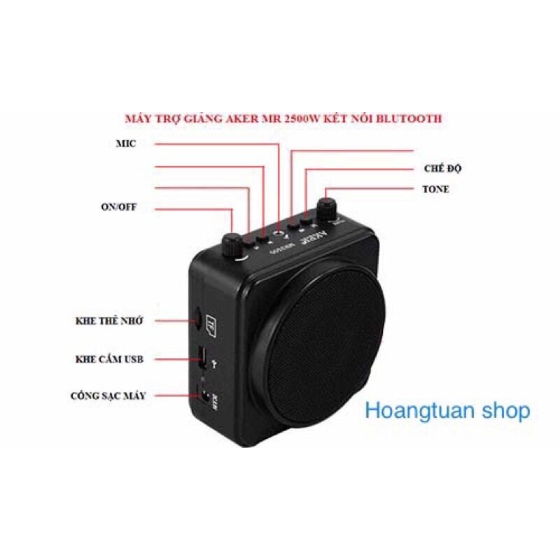 Máy Trợ Giảng Aker Không Dây Mr 2500 tặng mic  có dây