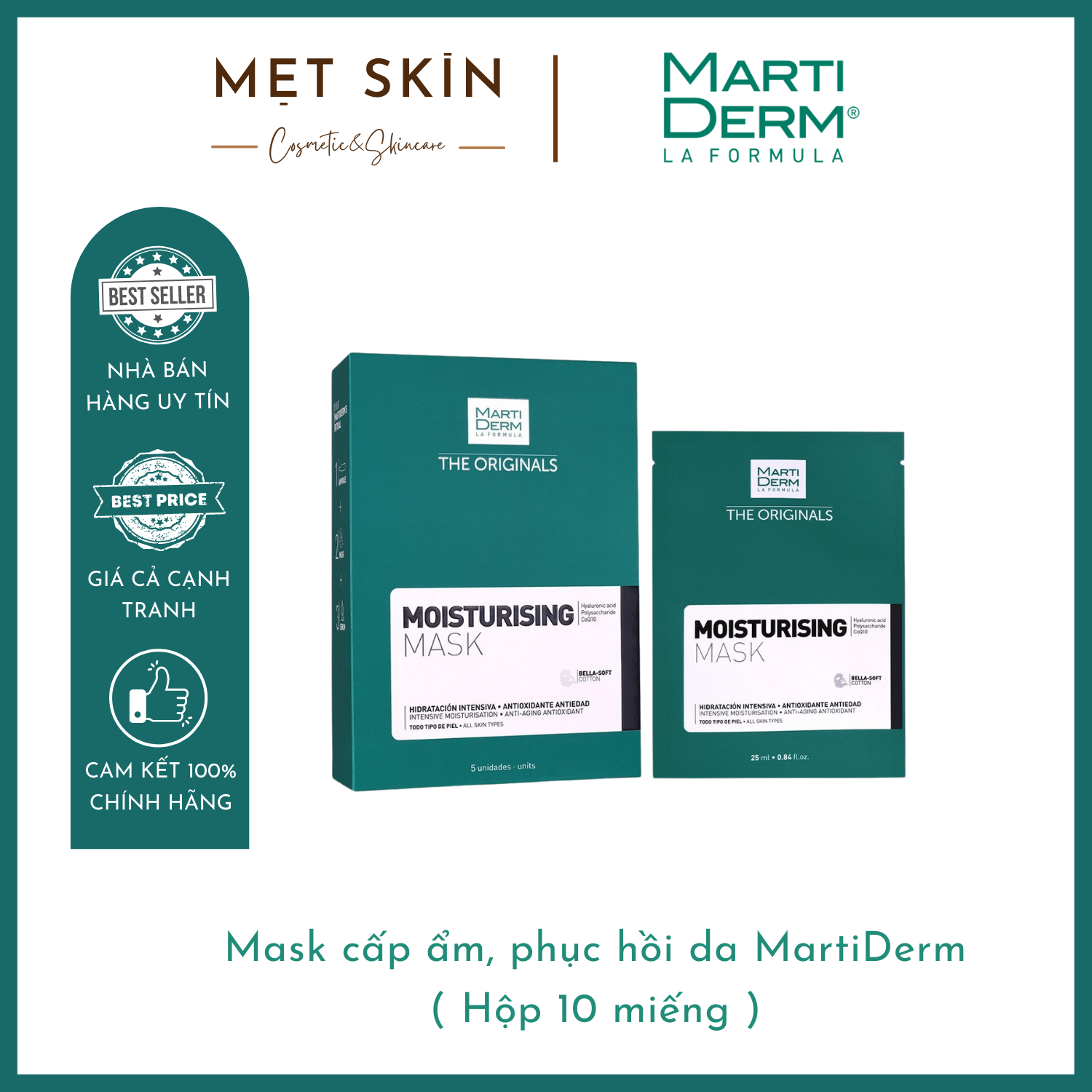 [ Authentic ] Mặt nạ dưỡng ẩm MartiDerm - miếng 25ml