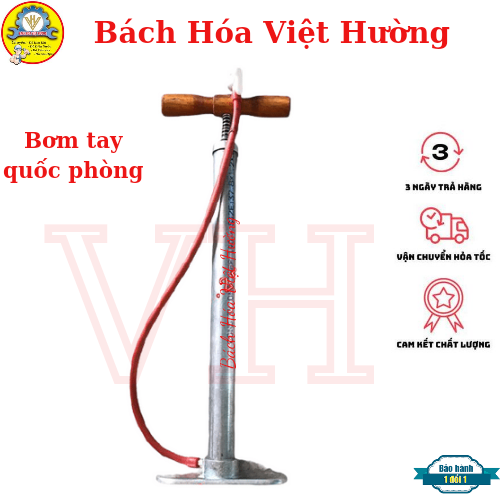 Bơm sắt quốc phòng, bơm tay đa năng cho xe đạp, xe máy bền bỉ, tặng kem 1 đầu bơm - Bách Hóa Việt Hường