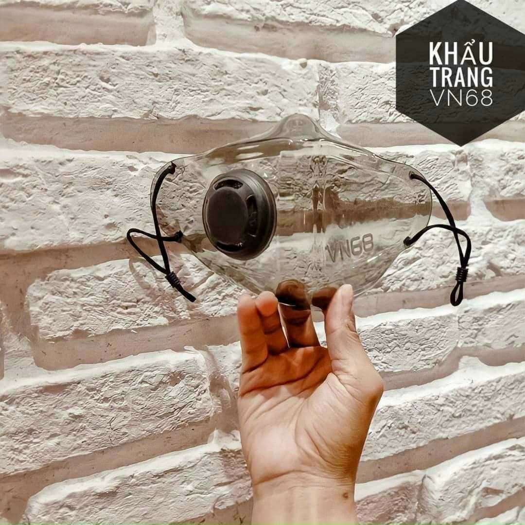 Khẩu Trang Nhựa Trong Suốt VN68 TPU - Tặng Đây Đeo & Lọc Khí