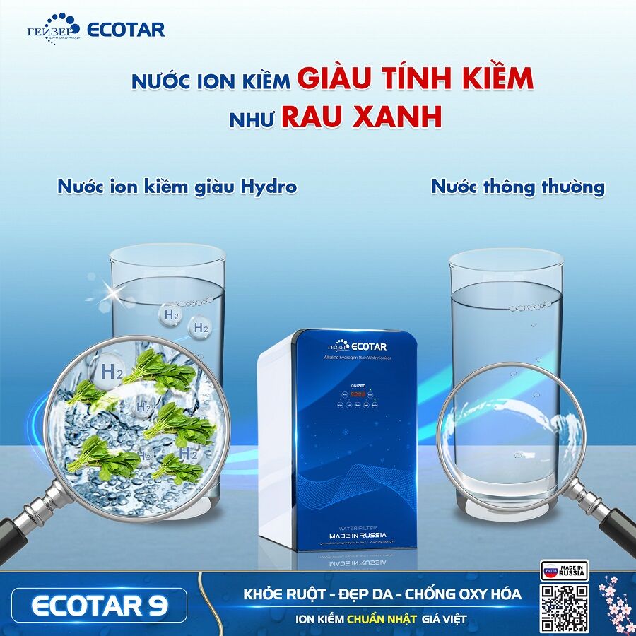 Máy lọc nước ION KIỀM geyser Ecotar 9