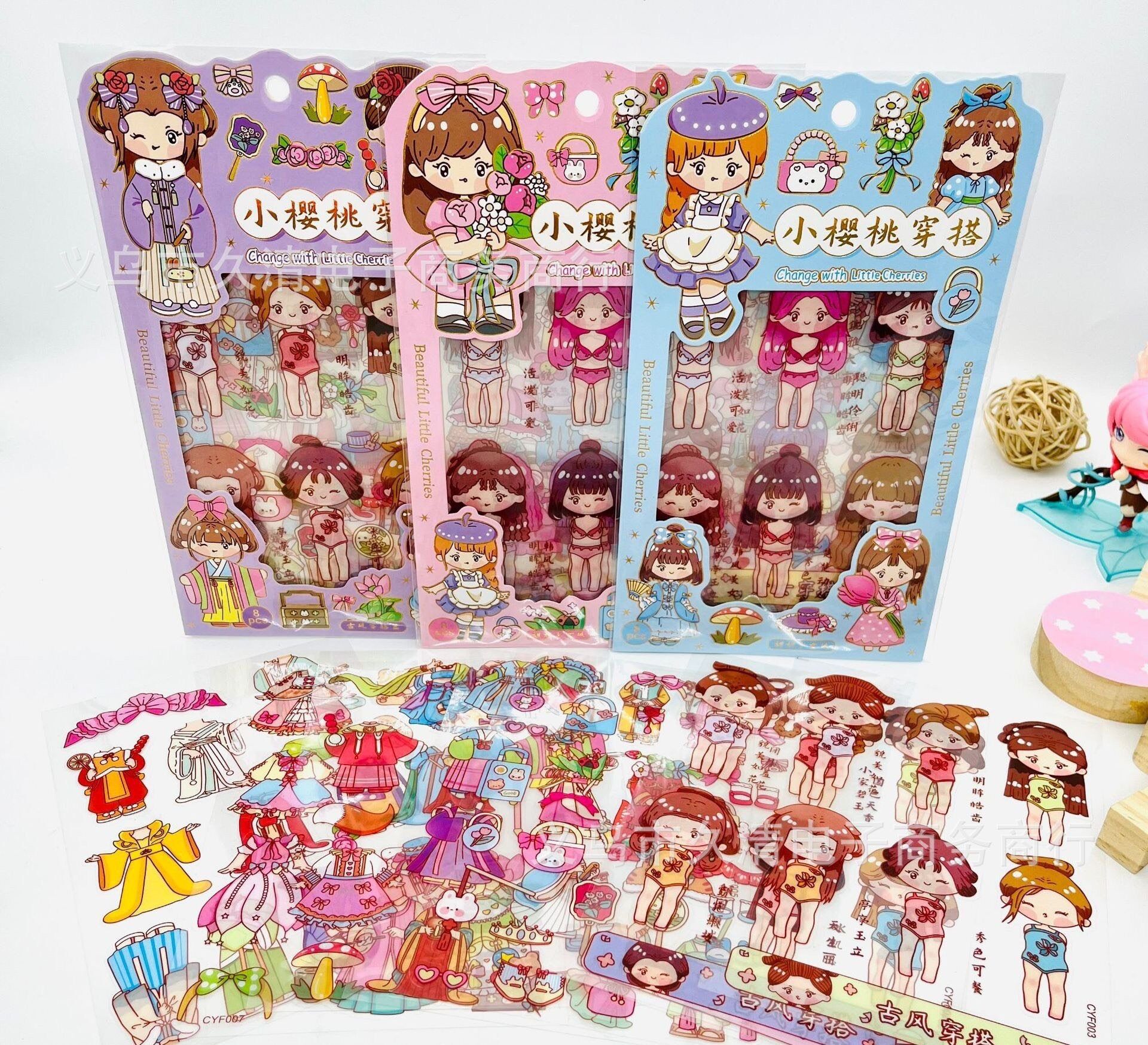 [MUA 2 GIẢM 5%]Set 18 sticker hình dán búp bê thay quần áo cho bé