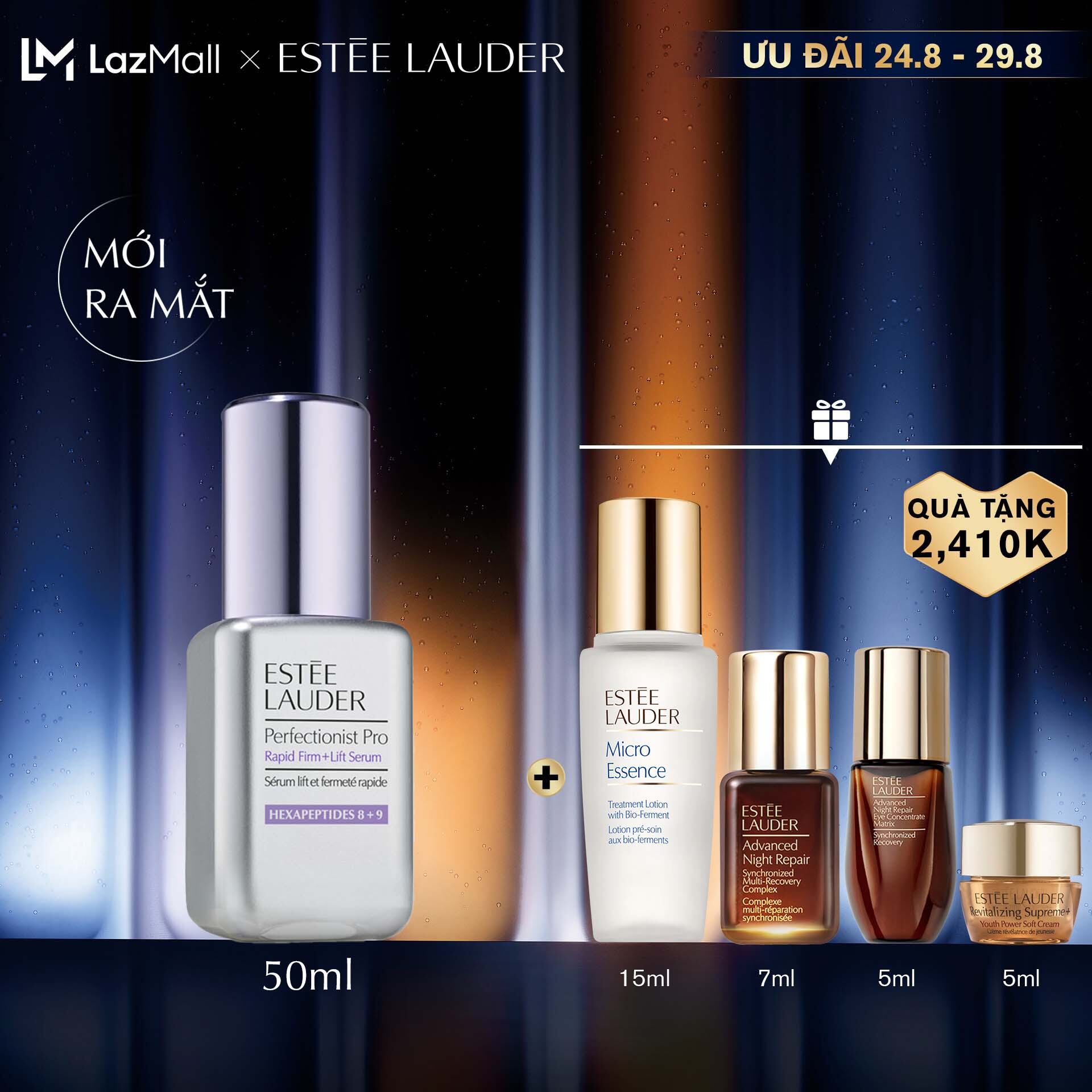 Tinh chất Estée Lauder Perfectionist Pro Rapid Firm + Lift với hợp chất Hexapeptides 8 + 9 50ml • Serum làm săn chắc, nâng cơ và hỗ trợ giúp cải thiện nếp nhăn