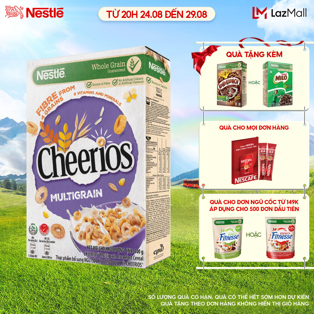 [QUÀ TẶNG THÁNG 8 - Mua 1 tặng 1 Hộp Ngũ cốc 150g] Ngũ cốc ăn sáng CHEERIOS (Hộp 300g)