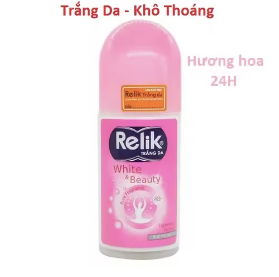 Lăn khử mùi Relik trắng da khô thoáng lưu hương 48h