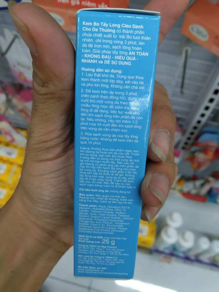 kem tẩy lông dịu nhẹ Cleo 25g