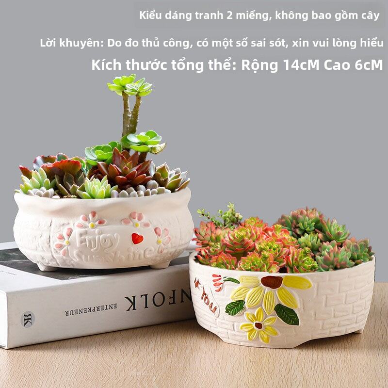 Creative Large Diameter Ceramic Flower Pot Succulent Plant Tray Personalized Big Size Flower Pot for