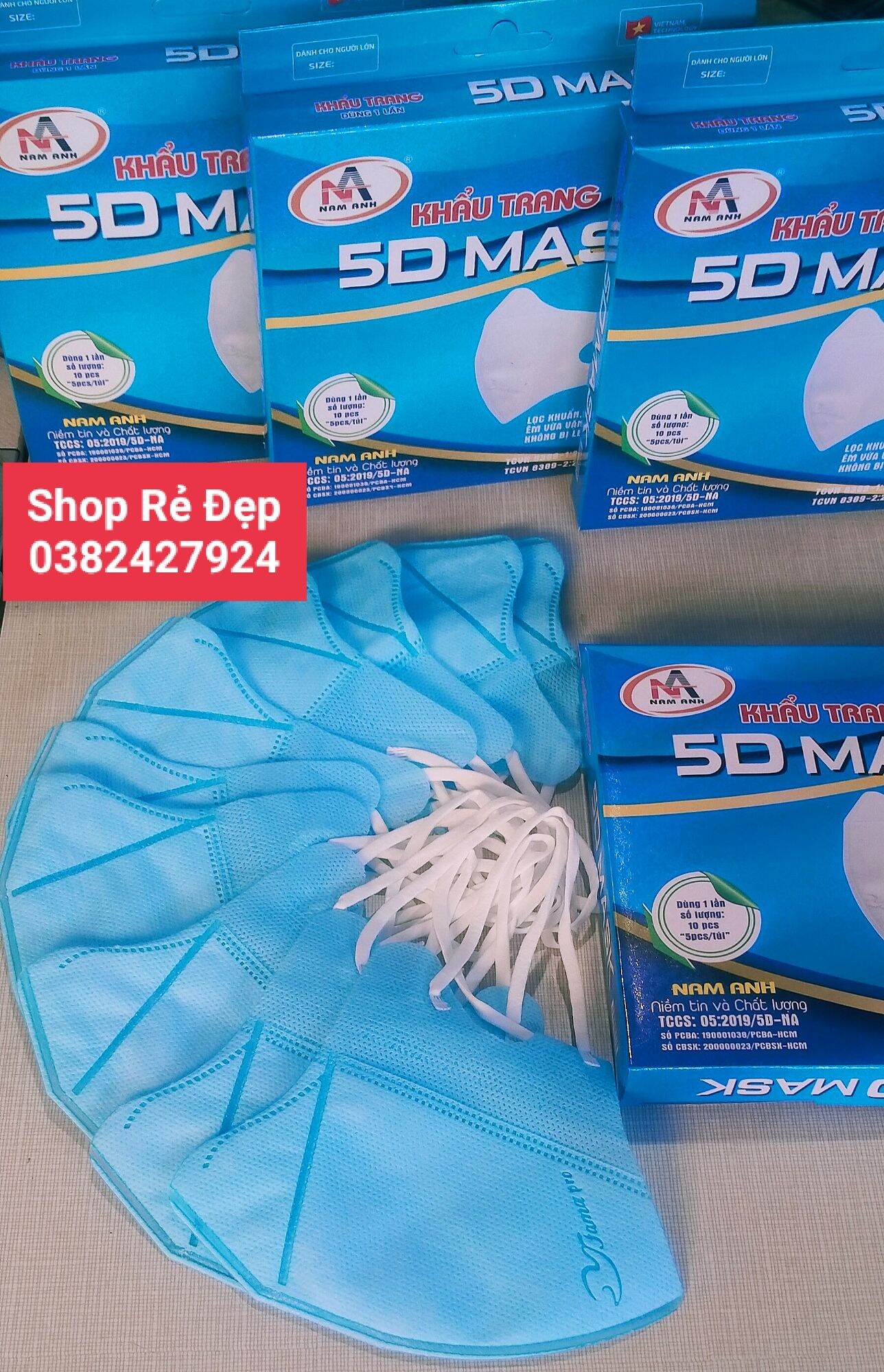 Combo 10 hộp khẩu trang y tế 5D quai thun. mỗi hộp 10 cái. có đủ màu được mix màu. hãng Nam Anh famapro