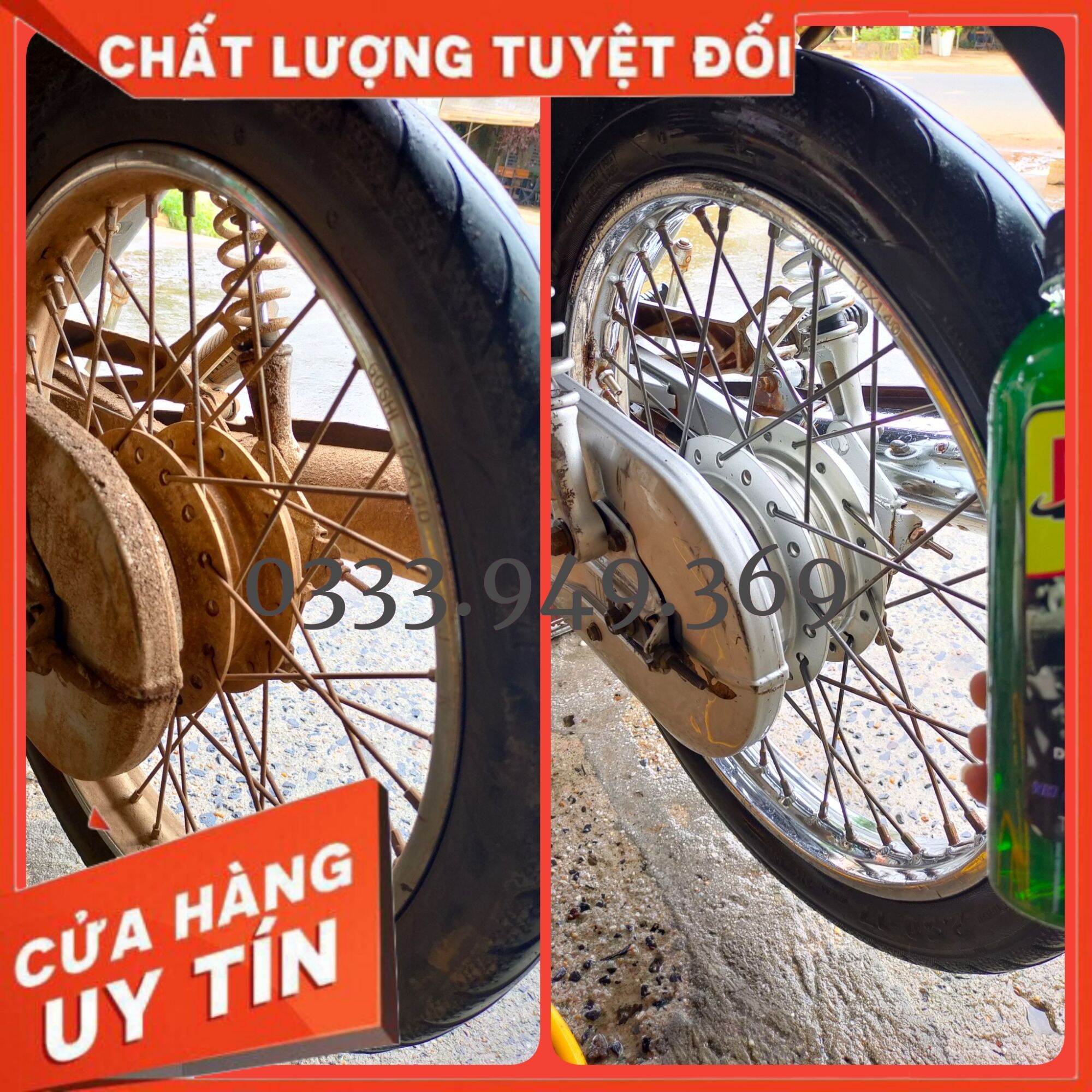 [TẶNG KÈM VÒI XỊT]Combo 3 chai dung dịch tẩy rửa đầu bò lốc máy