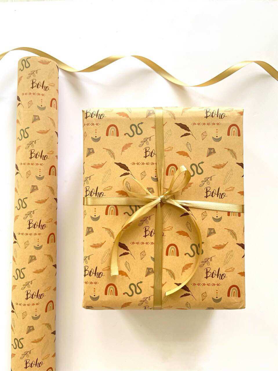 (Set 10 tờ) Giấy kraft hoạ tiết gói quà backround vintage loại dày khổ lớn 72x51cm