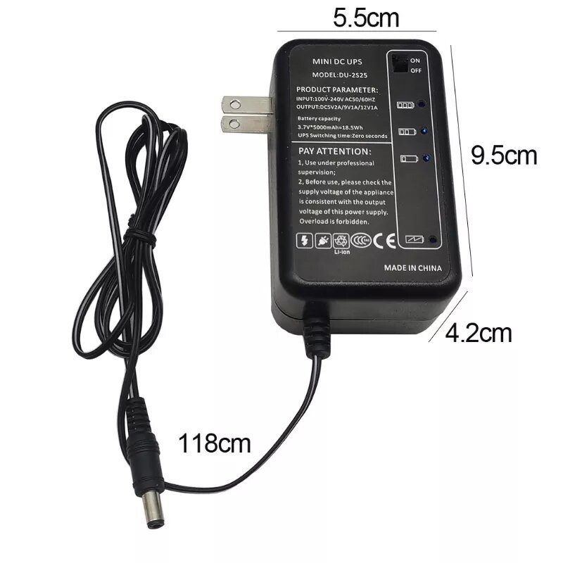 Sạc dự phòng cho Wifi thích hợp chuyển nguồn 220V ra 5V 9V 12V UPS mini