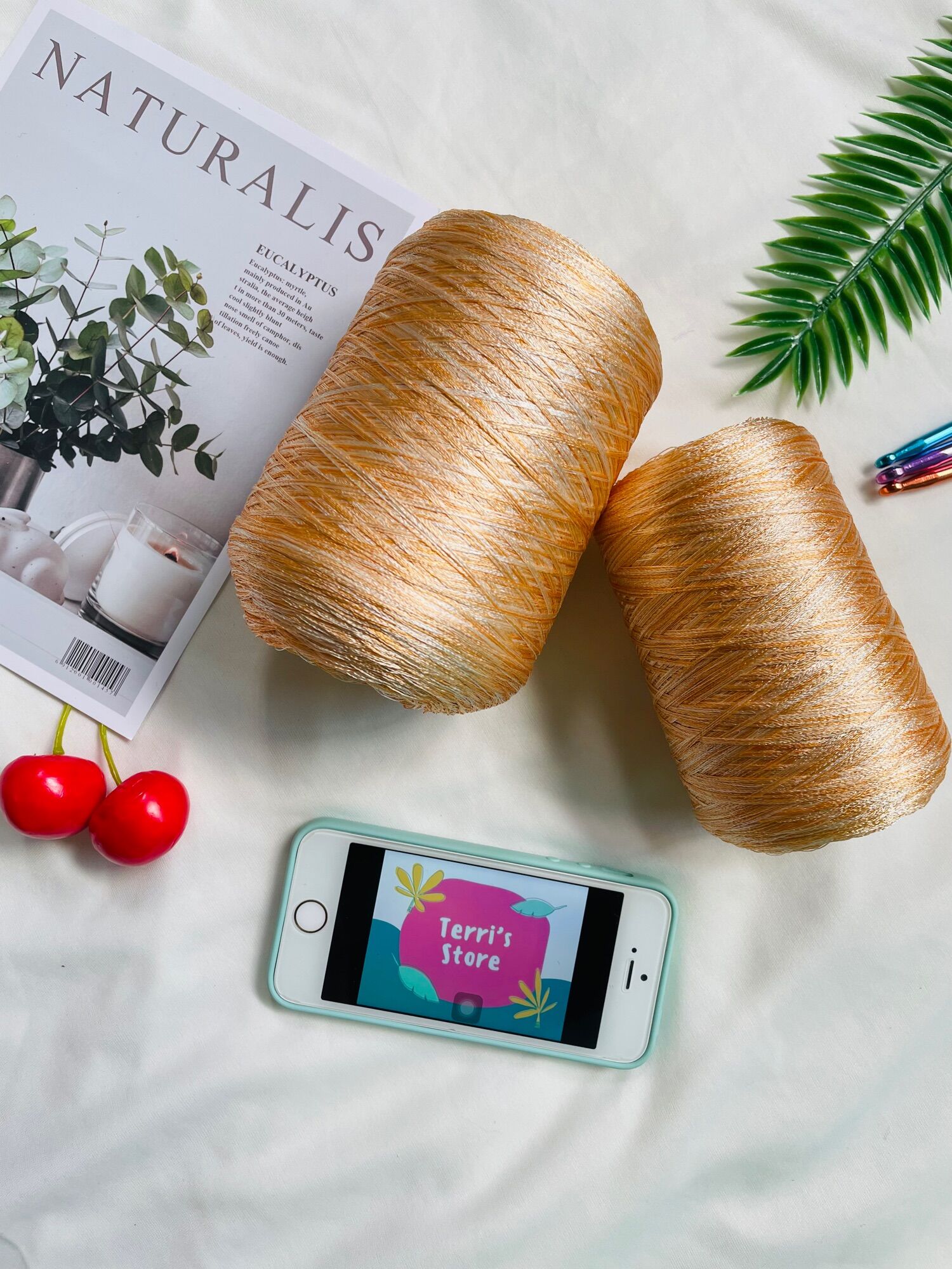 [Yarn] Sợi Rayon - Sợi chập kích thước 0.6mm ~ 0.8mm (Sợi bóng, rũ, nhẹ)