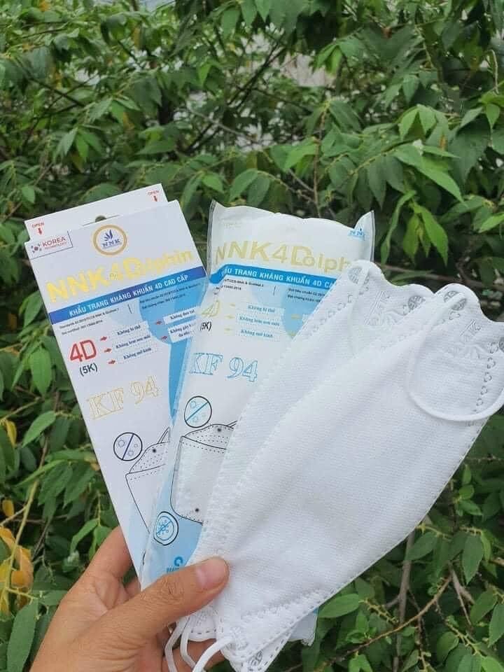 Khẩu Trang 4D KF94 NNK Dolphin Màu Trắng ( 1 Hộp 10 Cái )